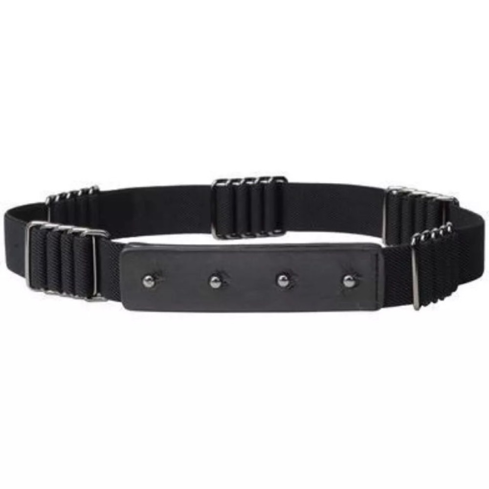 BCBG WAIST BELT BUCKLE VEGAN LEATHER FRONT ELASTIC
